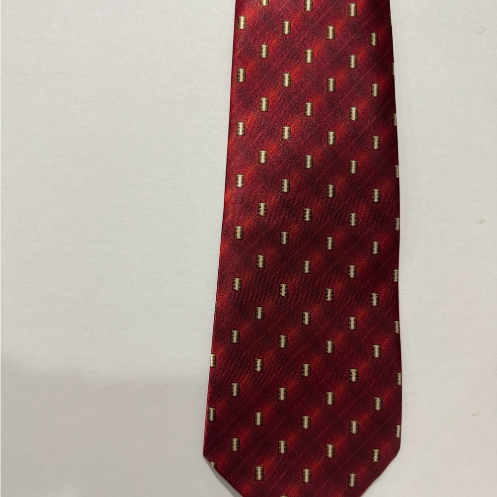 Classic Burgundy & Gold Men's Tie Hand Made in Italy 100% Silk